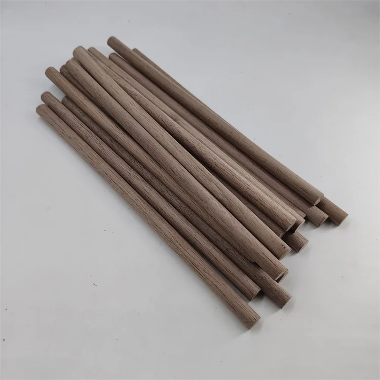 Dia 8mm long180mm black walnut wood round dowel solid wood sticks customized wooden sticks