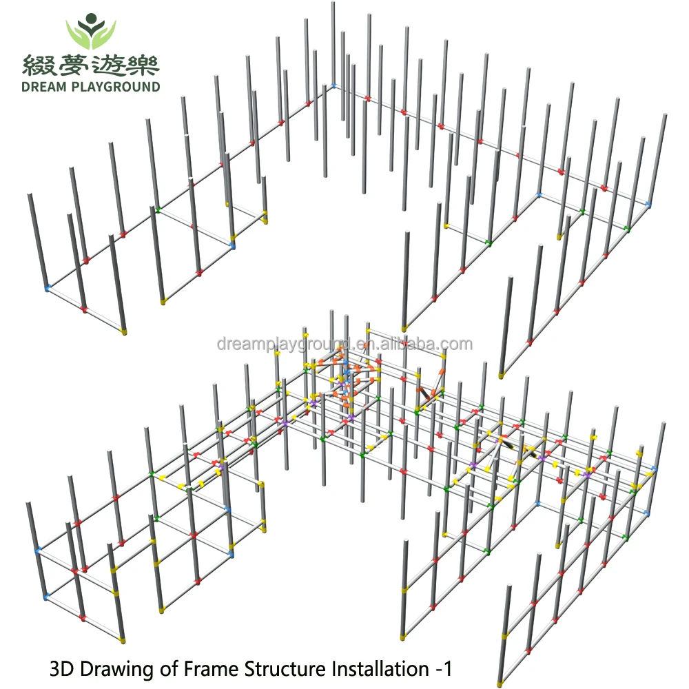 Dream kids indoor jungle gym forest large twist wave slides trampoline electric soft toys grass mat amusement park playground