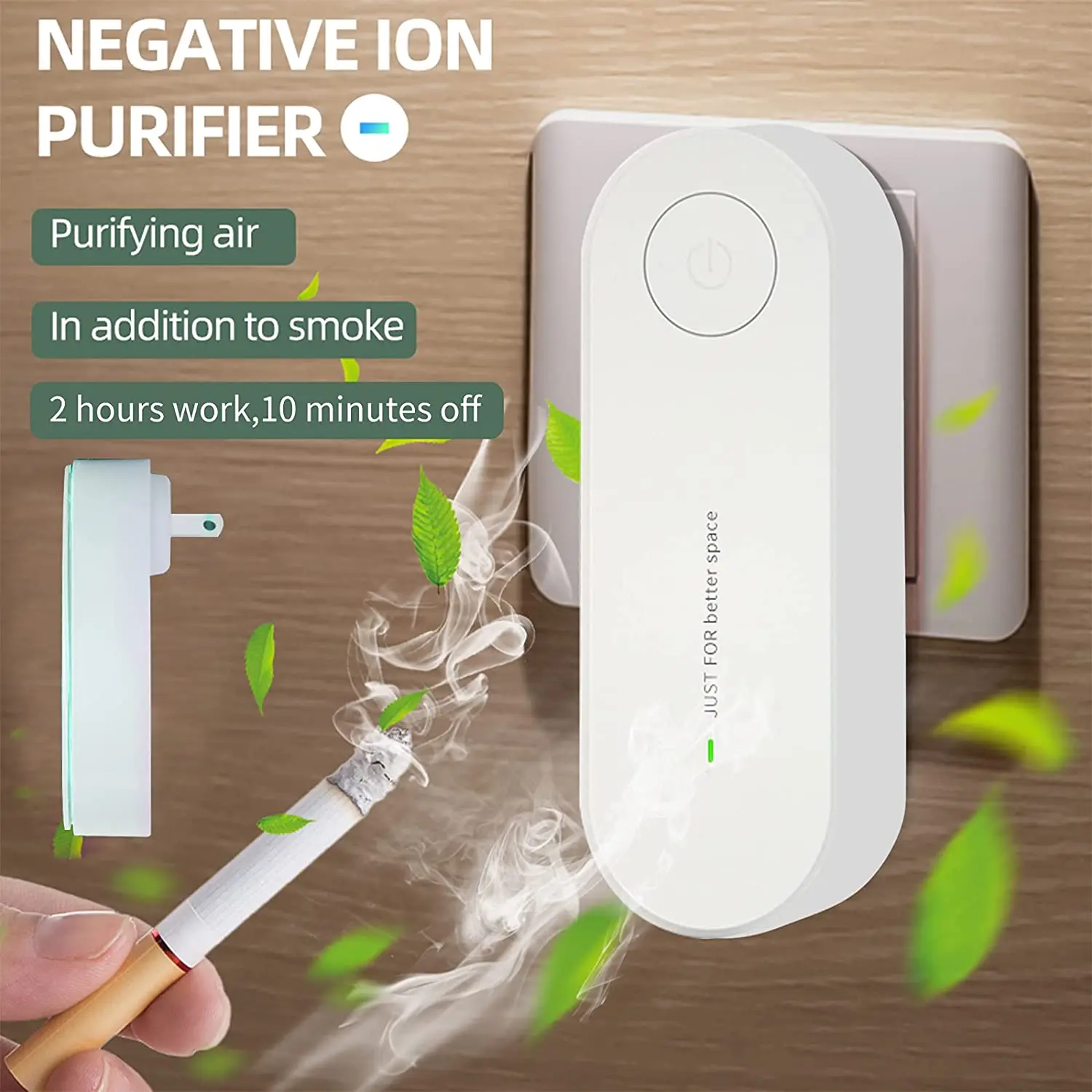 Портативный генератор очистителя воздуха с отрицательными ионами, освежитель воздуха для ванной комнаты, спальни, гостиной