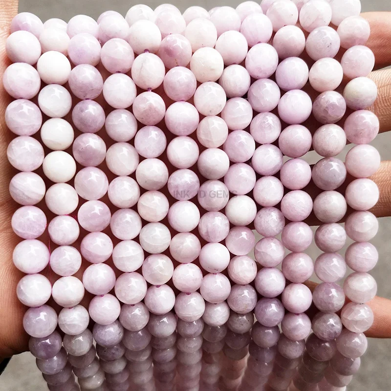 Rough Gemstone Round Purple Loose Stone  Raw Matte  Wholesale  Crystal  Pink Kunzite Beads