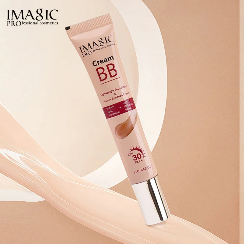 IMAGIC BB Cream Makeup 4 Colors Natural Flawless Concealer Oil-control Liquid Foundation Moisturizing SPF30+ Sunscreen Cosmetics