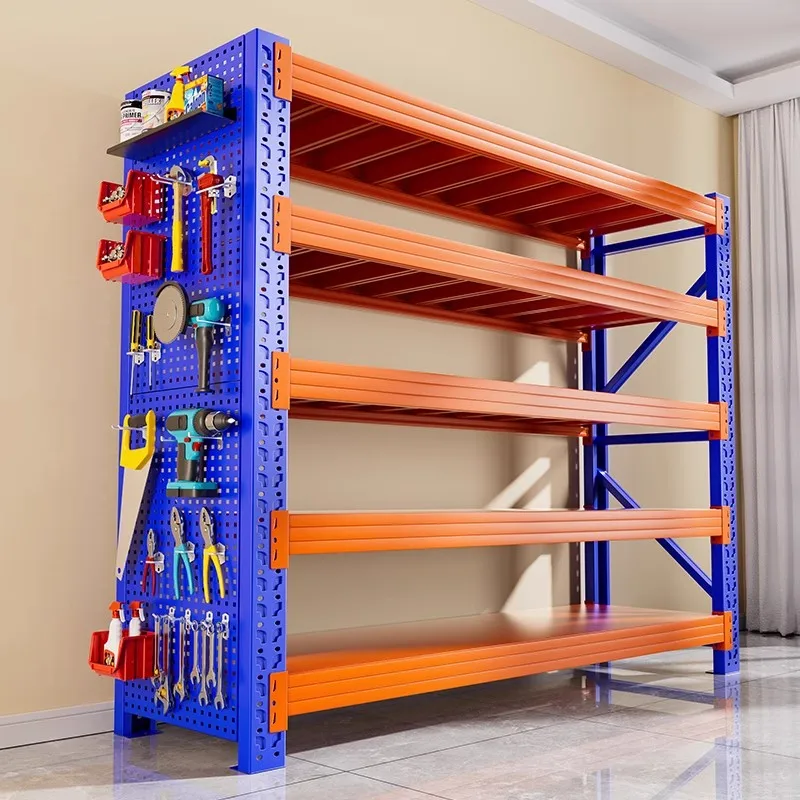 Customized Industrial Workshop Display Shelves Hole Board Shelf Storage Rack In Warehouse Iron rack