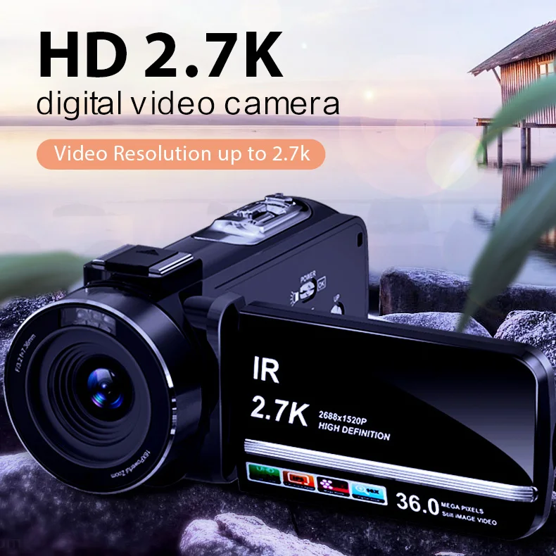 Новинка 2 7 K портативная видеокамера Kemera видео Ультра HD 36mp стабилизация живая стриминговая медленное движение Новые Портативная Цифровая со сверхвысоким разрешением Ultra Противоударная прямые трансляции
