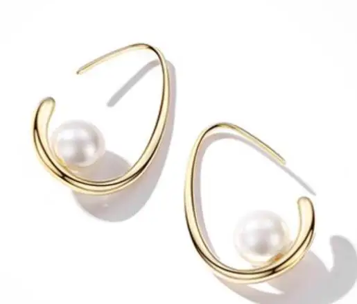 Lead free nickle free hypoallergenic fashion earrings 18k gold plated gold filled jewelry women pearl earrings