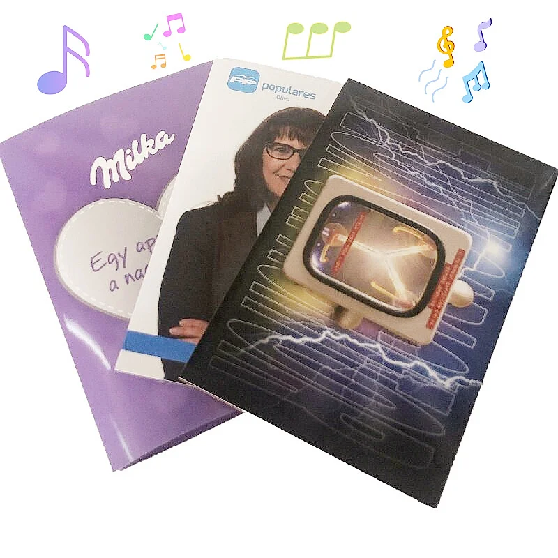 High quality pre-recorded musical greeting card sound invitation card audio paper card with custom printing