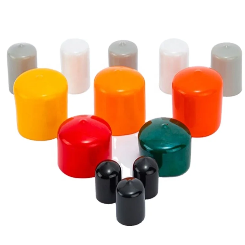 Round black flexible soft rubber dip molding vinyl end cap pvc pipe fitting end caps rubber manhole cover plug