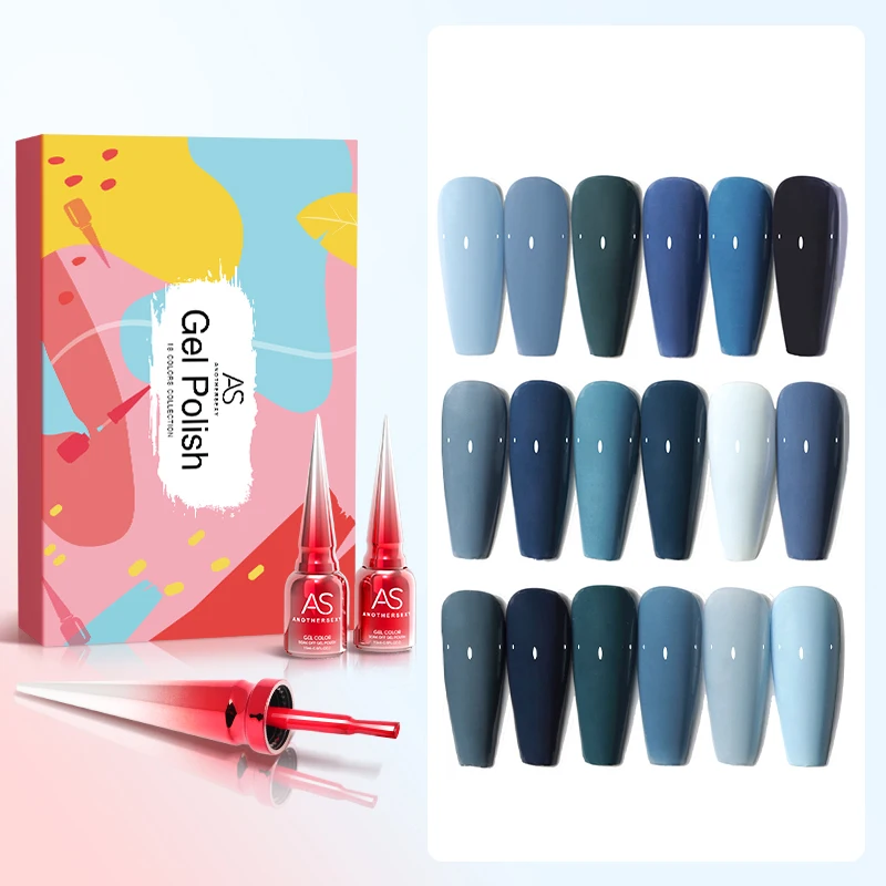 Oem Wholesale High Pigment blue Gel Organic Vegan Soak Off Vernis UV Gel Nail Supplies UV Nail Very Good Gel Polish