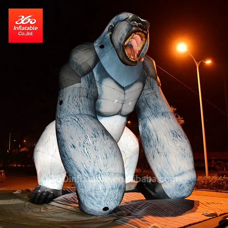 6M LED Custom giant advertising Inflatable a big The gorilla Model for decoration Inflatable King kong plant inflatable statue