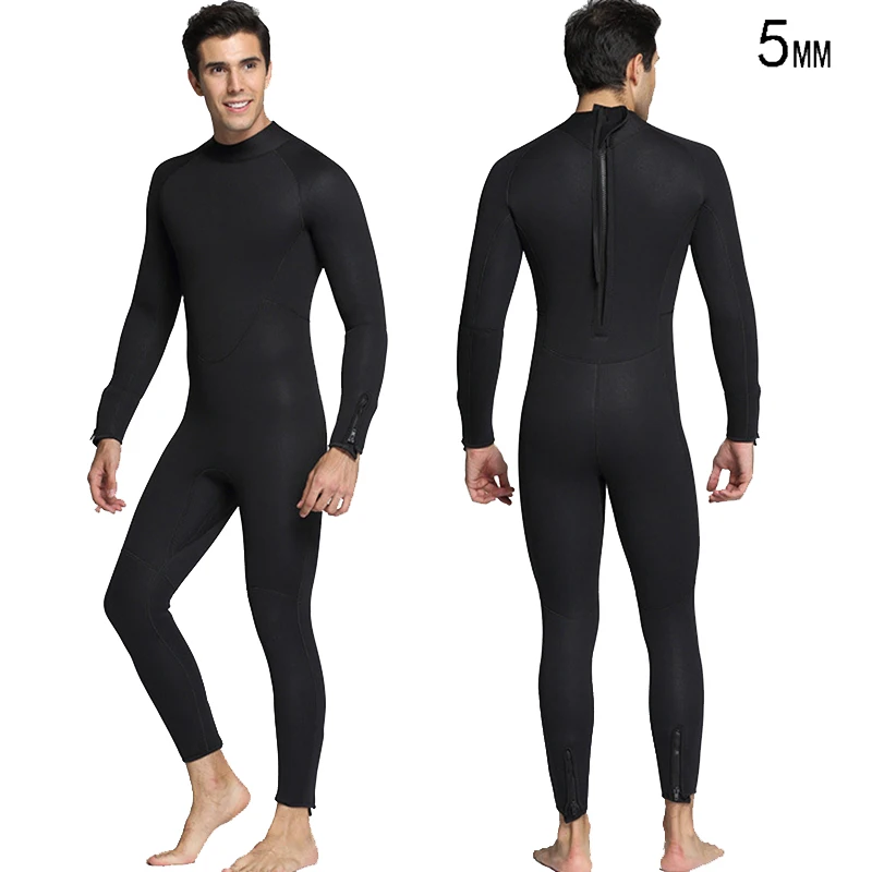 5MM Neoprene Wet suit Spearfishing Wetsuits for Underwater Hunting Hooded 2-pieces Thicker Scuba Diving Suit