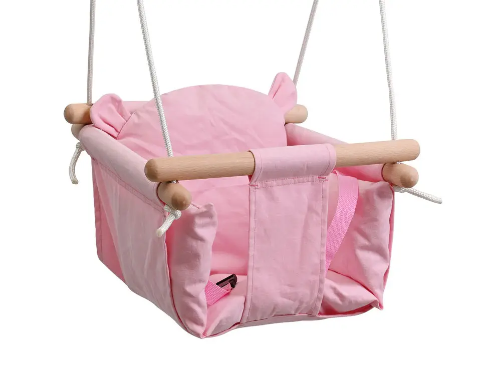 Baby swing chair indoor outdoor wooden canvas swing for garden