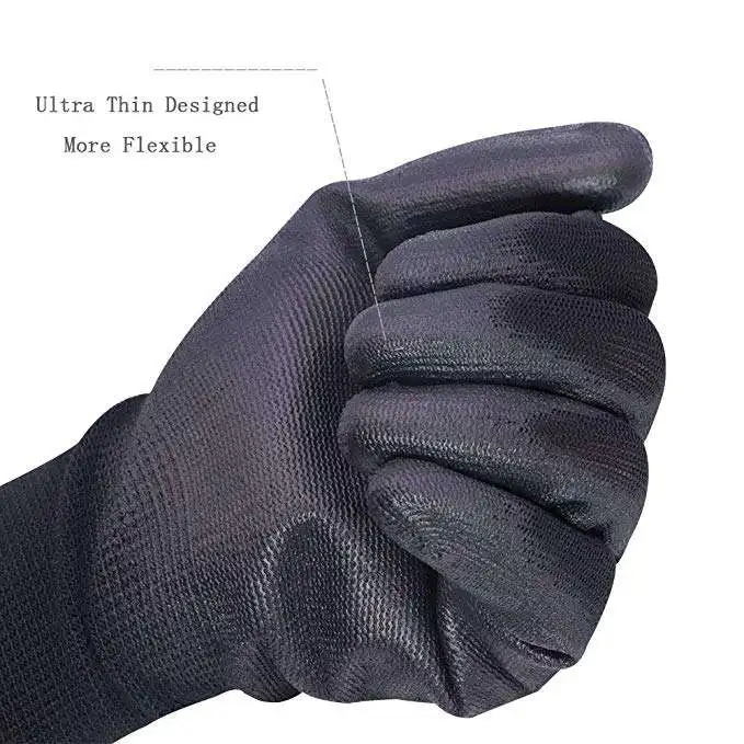 Cheap priceCustomized Logo Soft Durable  Nylon knitted EN388 PU Coating  Safety Working Gloves