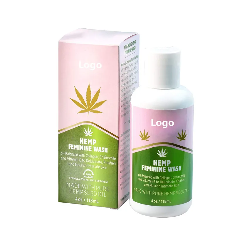 OEM сбалансированные уровни pH, зеленый чай и экстракт ромашки, Органическая конопляная Интимная Женская веганская стирка
