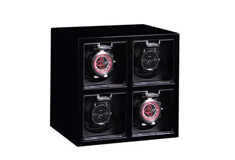 Luxury High quality  molle Automatic Watch winder safe mechanism wood leather rotations watch winder box 4 slots with OPEN-STOP