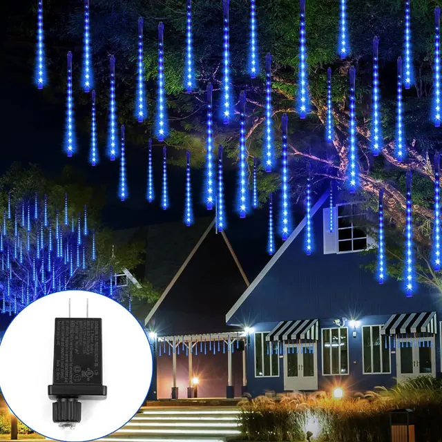 LED Meteor Shower Lights Outdoor 8 Tubes Meteor Christmas Lights garland Falling Rain Lights for Party