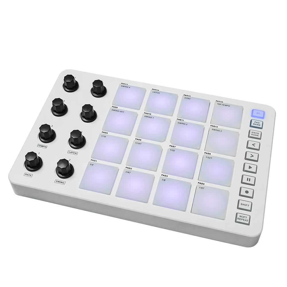 Портативный USB MIDI драм Pad контроллер 16 RGB колодки с подсветкой 5 кнопок кабелем