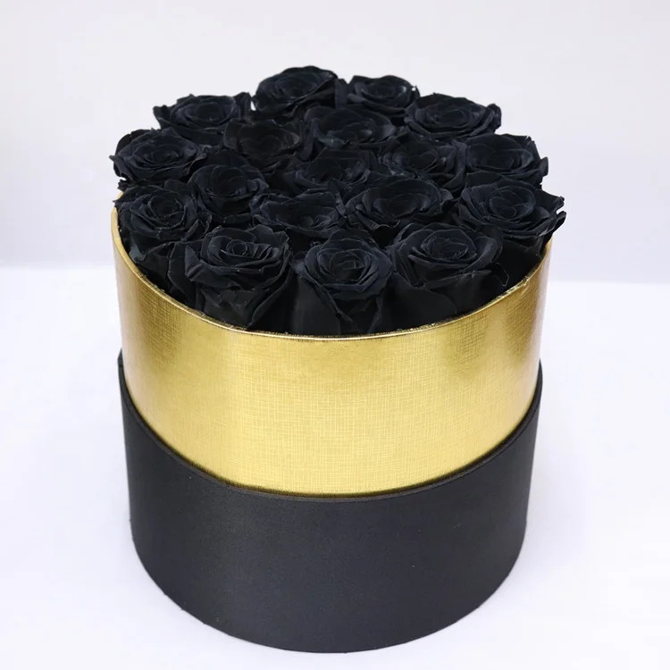 Wholesale A grade long lasting flower red preserved roses in round gift box