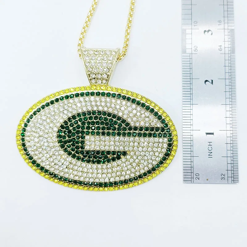 Curb Cuban Mens Necklace Chain Gold Black Silver Color Green Bay Packers glad Necklaces for Men Fashion Jewelry