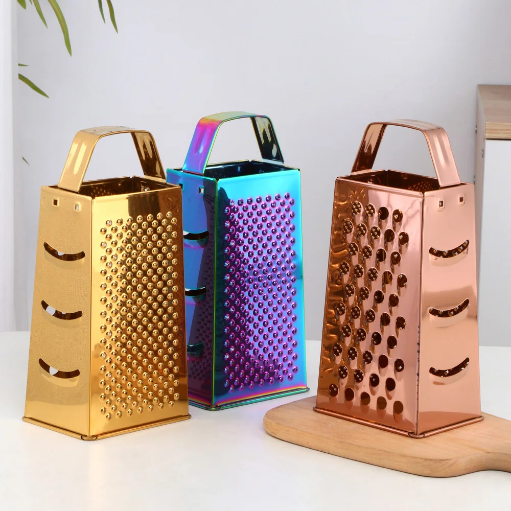 Stainless Steel Kitchen Grater Potato Slicer Vegetable Grater With Handle For Grinding Shredding & Slicing, Dishwasher Safe