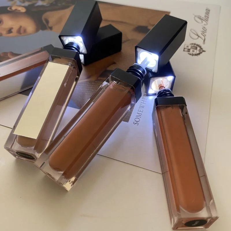 Wholesale Led Light with Mirror tube Lips Makeup Custom Logo Private Label Lipgloss