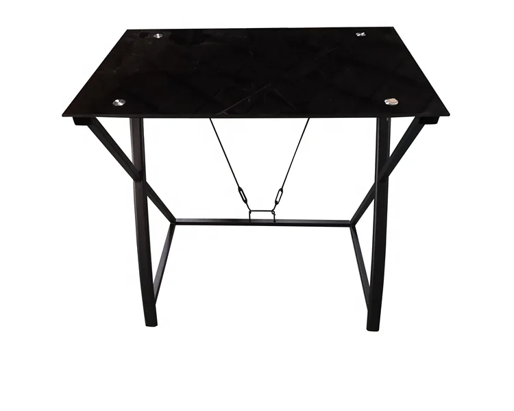 small computer desk tempered glass metal tube corner simple office desk