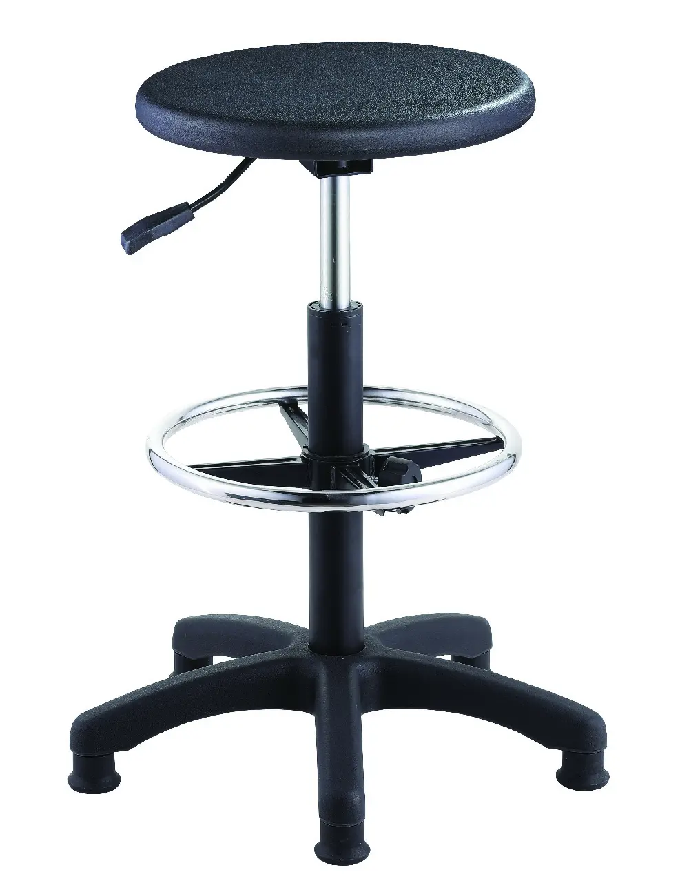 Laboratory Chair Rolling Stool PU Leather Height Adjustable Swivel  Work Stools with Nylon 5-Stars Base with Castors