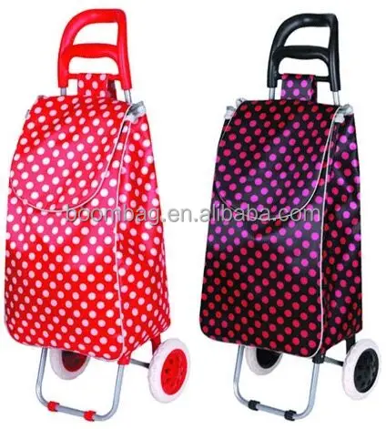 Folding Wheeled Shopping Trolley Festival Bag Strong Waterproof Lightweight Rolling Grocery Shopping Cart