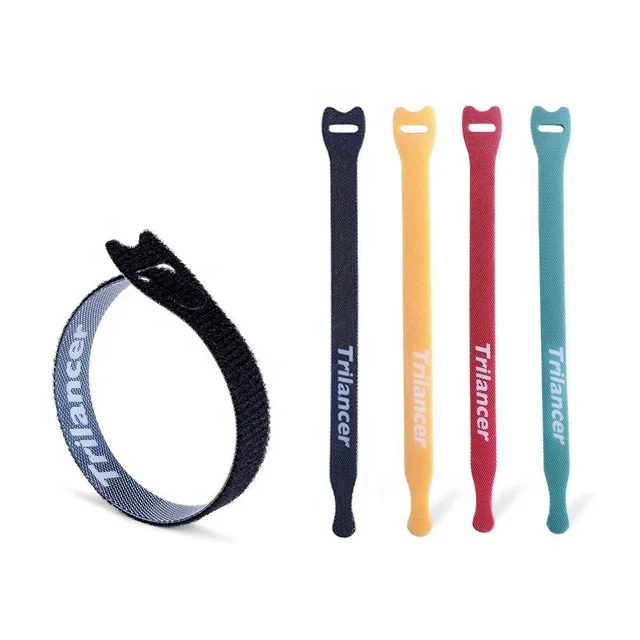 Industrial Strong Webbing Base Buckle Adjustable Hook and Loop Cinch Strap Custom Cable Tie Printed Brand Logo Hook and Loop