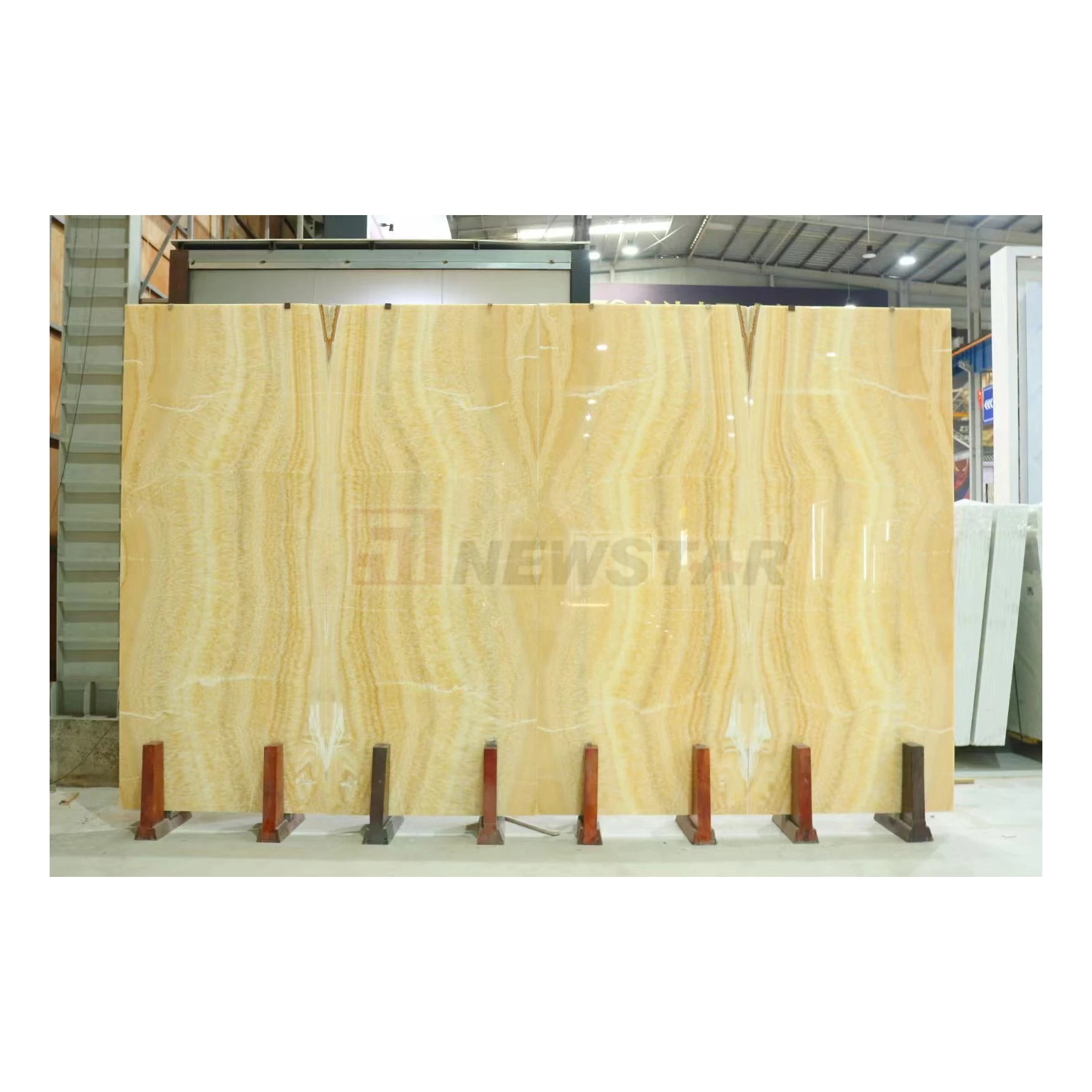 Newstar Natural Marble Stone Honey Onix Slab Countertop Floor Wall Tiles Yellow Onyx Slabs Bookmatch Yellow Marble Slab
