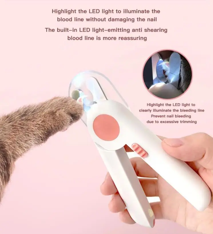 
Avoid Over-Cutting Led Dog Nail Clippers,Cat Nail Clipper, Pet Grooming Nail Tool 