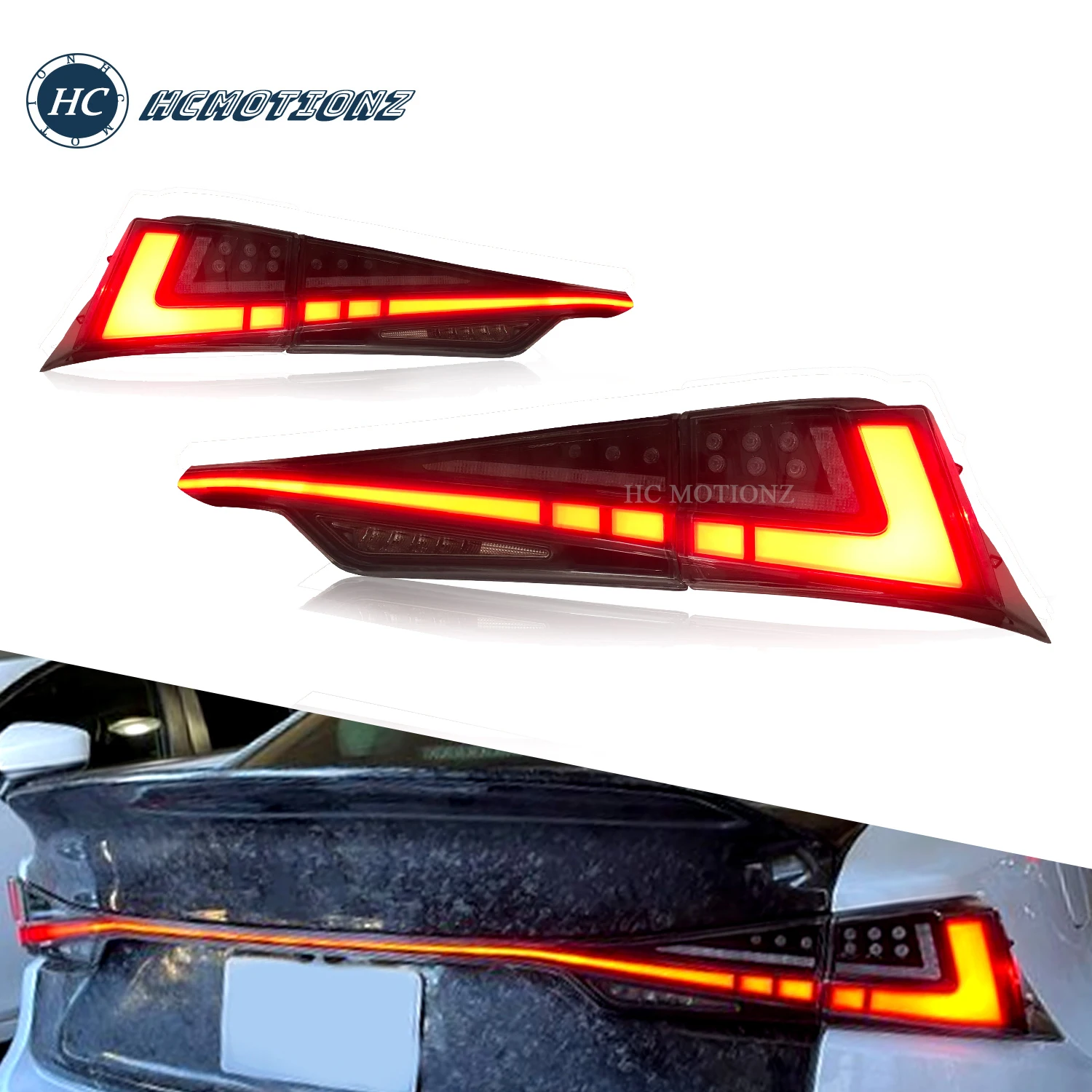 HCmotion Factory Wholesales Tail Lights For Lexus IS 200t F New Start UP Animation DRL IS250 300 350 300h Rear Back Lamps