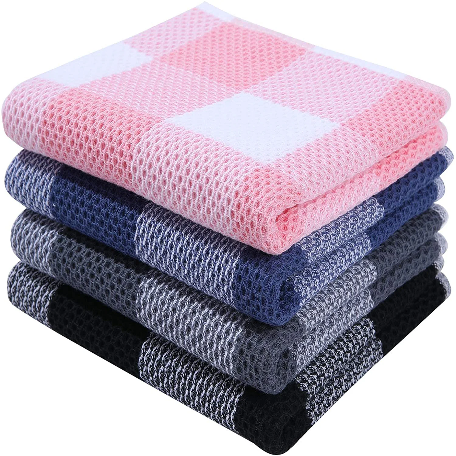 Factory direct sale waffle tea towel high quality durable and easy to clean 100% cotton organic waffle towels honeycomb