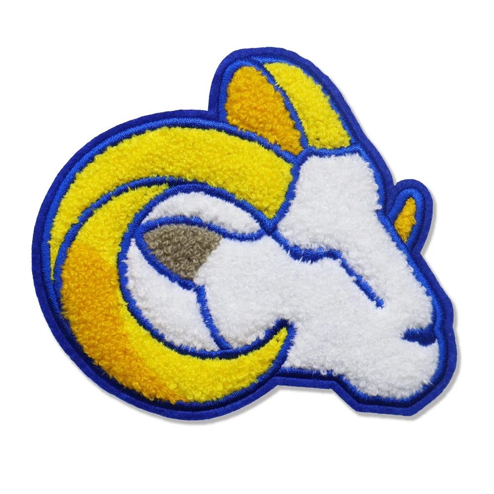 Heat Press Embroidery Detroit Lions Logo Chenille Patch Iron On Nfl Football Team Etroit City Lions Patches Badge