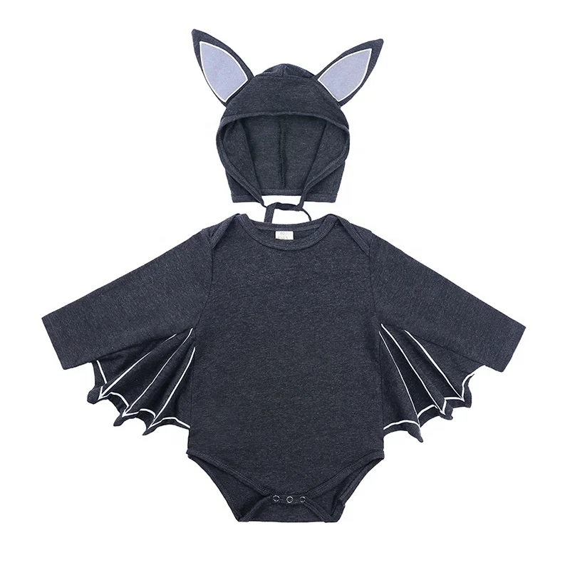 Factory custom Halloween funny style 100% cotton black bat baby animal costume