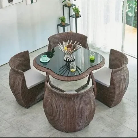 Save place fashion rattan chair set wicker garden chair set Commercial outdoor furniture