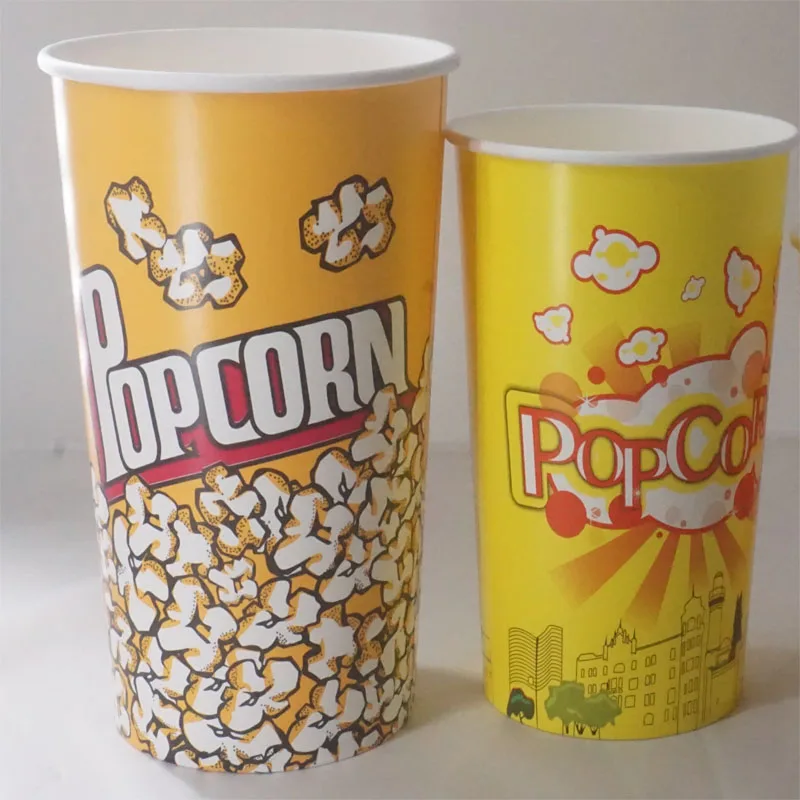 Wholesale custom logo printed paper food buckets custom plastic popcorn bucket