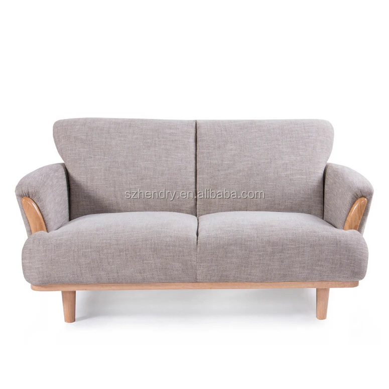 012 Nordic style furniture fashionable wooden sofa Japanese style apartment living room bedroom double or triple fabric sofa