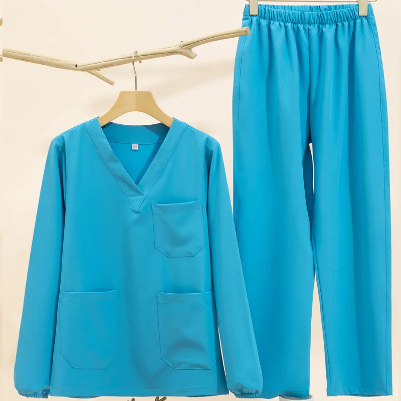 Custom Scrubs Uniforms Sets Light Color Plus Size Doctor Hospital Medical Elastic Waist Jogger Nursing Scrubs