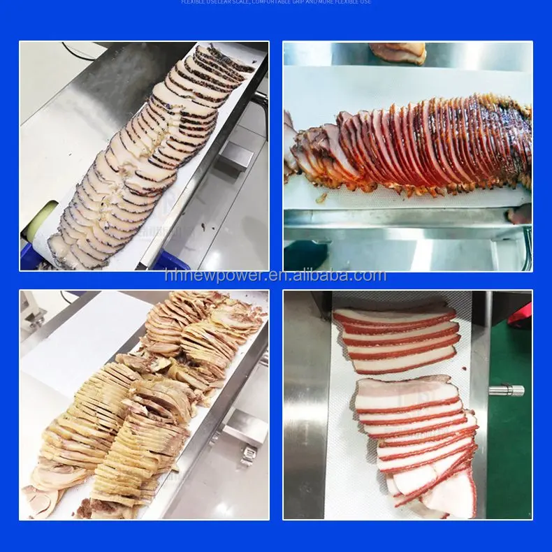2024 Commercial Automatic Variable Frequency Cooked Meat Salami Sausage Slicer Slicing Machine With Conveyor Belt