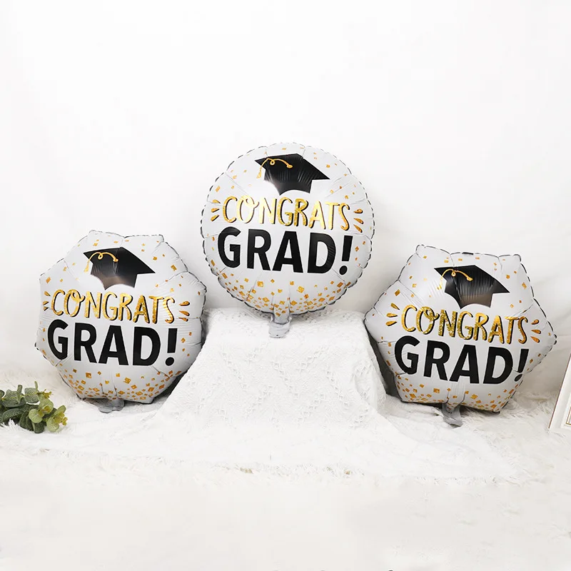 New designs 18 inch graduation round foil balloons school graduation party decoration balloon