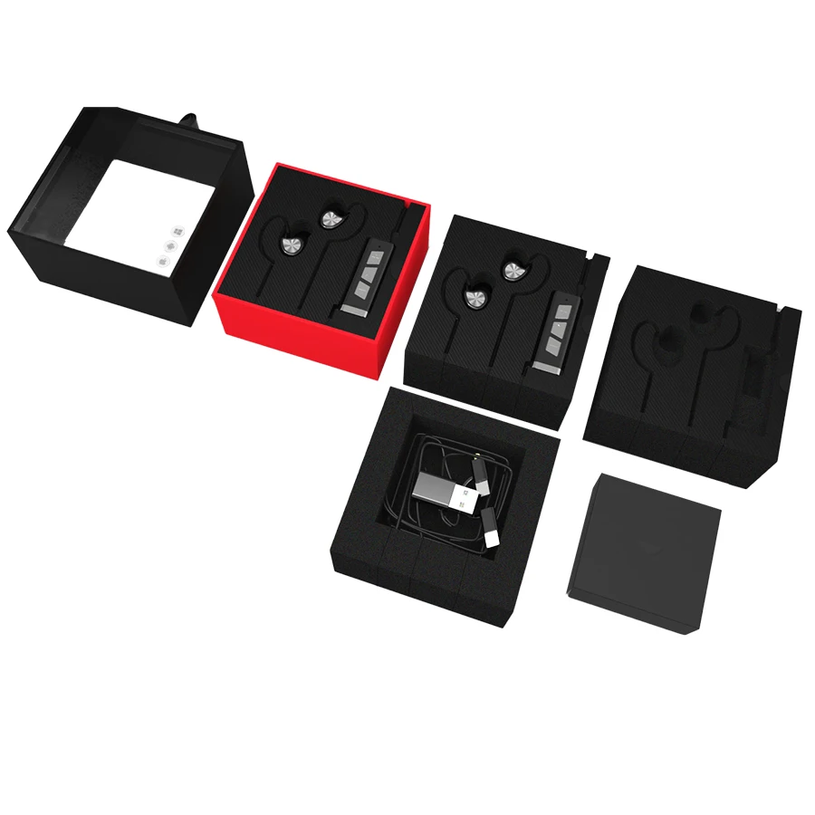 Luxury Paper Box Custom White Black Wired Earphone Package Boxes Earphone Headphone Packaging Box