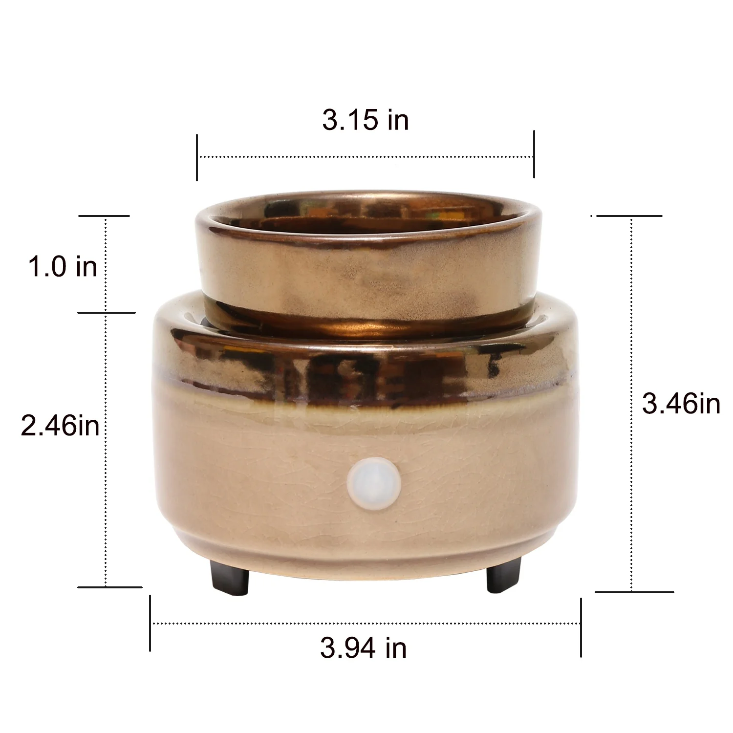 Brown Ceramic 2 In 1 Fragrance Oil Warmer Electric Wax Warmer Candle Melt Burners For Spa and Aromatherapy Use