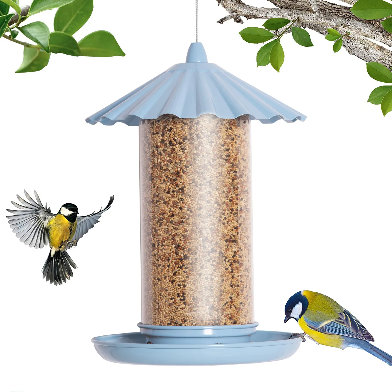 New Factory Custom OEM Outdoor Courtyard Garden Hanging Automatic Metal Hummingbird Seed Food Feeder Wild Bird Feeder