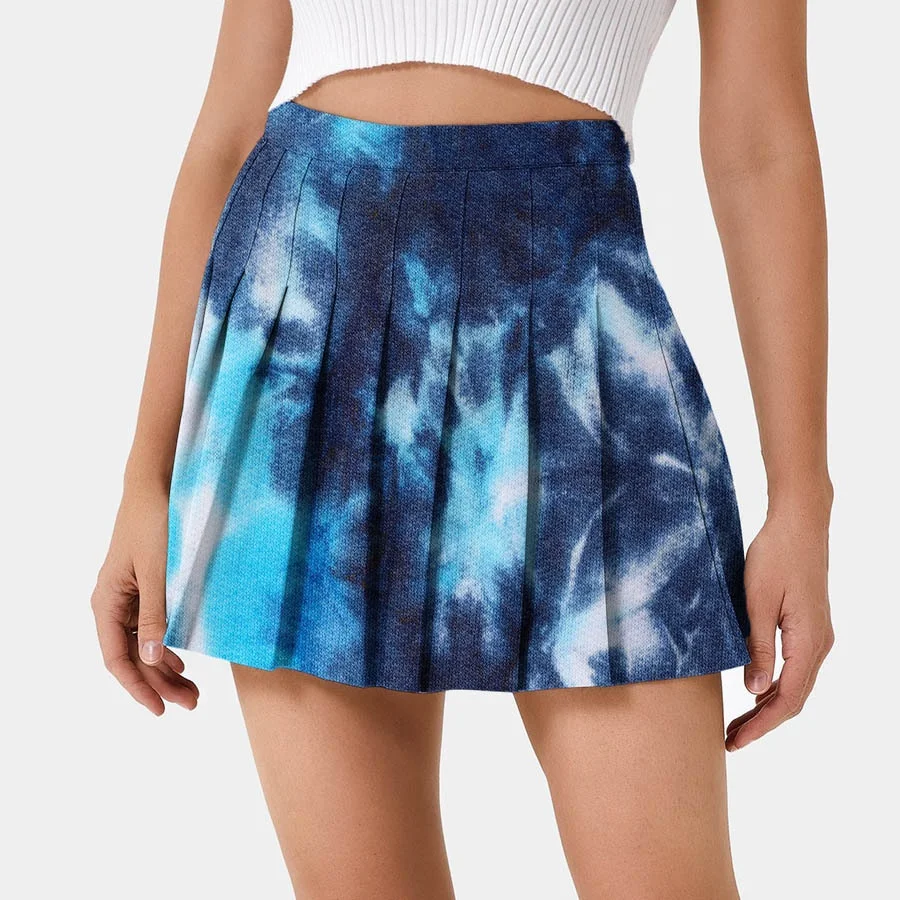 Мега теннис одежда «вареный» юбка плиссированные складки Lu женская сексуальная юбка с завышенной талией одежда для бега, для игры в гольф Спортивная повседневная короткая юбка