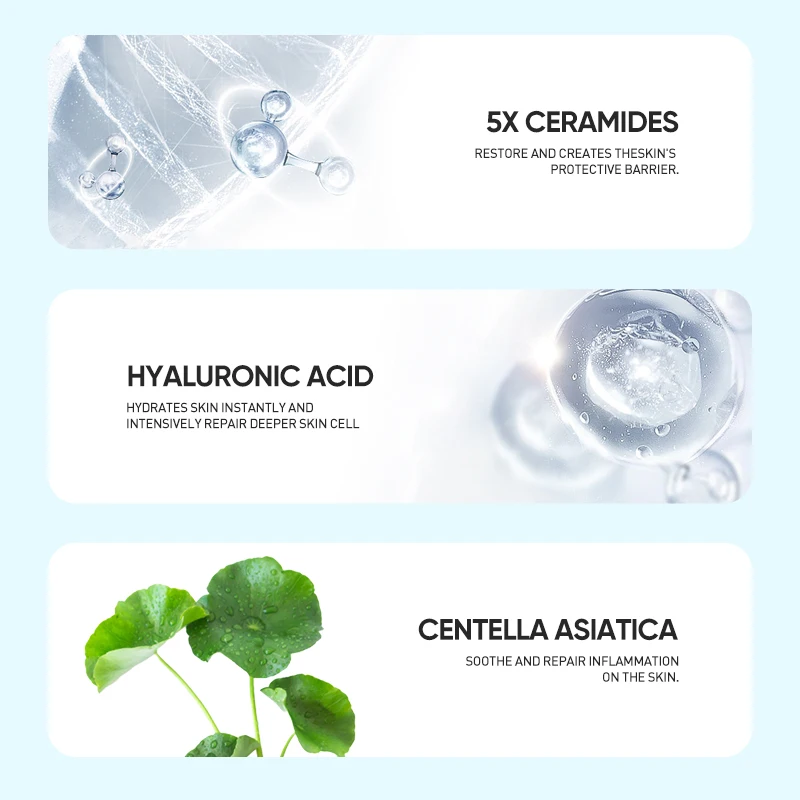 Wholesale 5x Ceramide Barrier Repair Moisture Gel With Hyaluronic Acid Centella Marine-Collage Face Cream