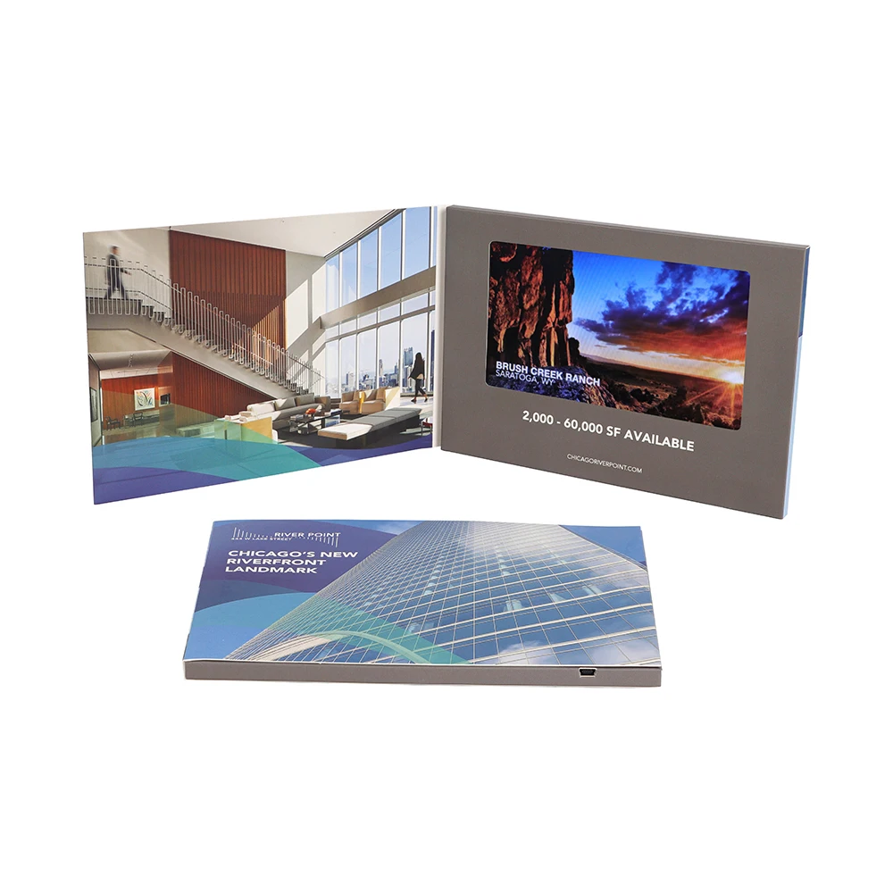 
7 inch A5 gift printing mailer components advertising blank box LCD Chinese homemade video brochure 