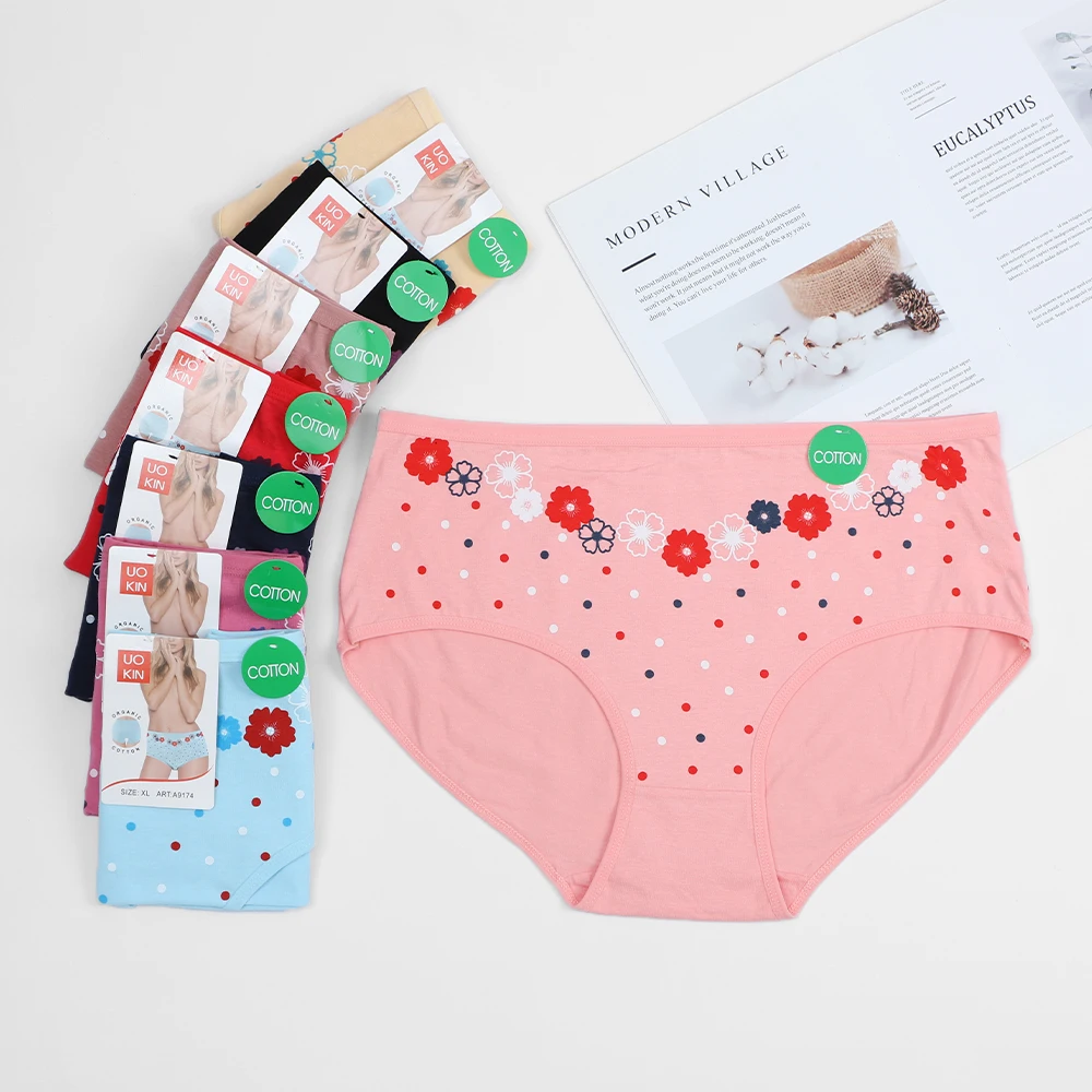 UOKIN Factory Price High Waist ladies breathable brief plus size underwear