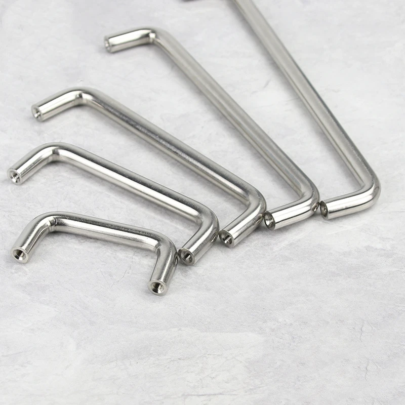 Hoone Furniture Hardware Round Bar Kitchen Solid Stainless Steel Drawer Handles Cabinet Handles