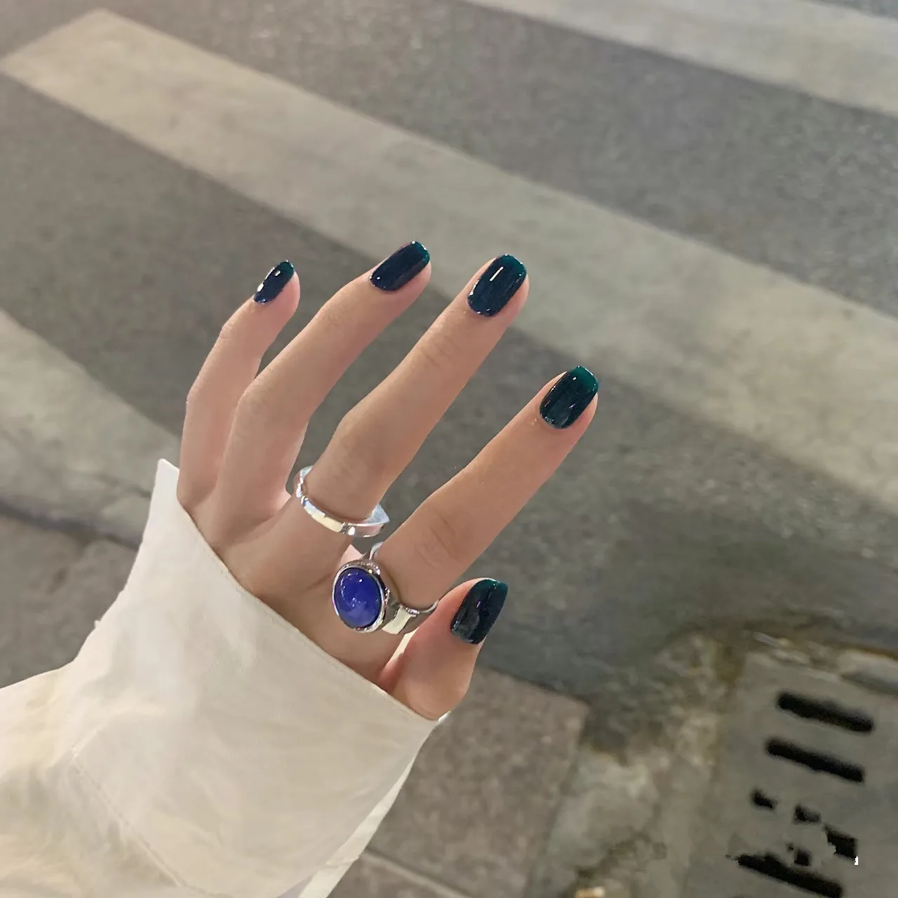 Foretrend new  French Coffin Nail Medium ballerina artificial reusable stick false press on nails for salon hot