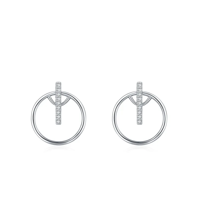Factory Customized Fashion Personality Simple Zircon Stud Earrings 925 Silver Earrings For Women