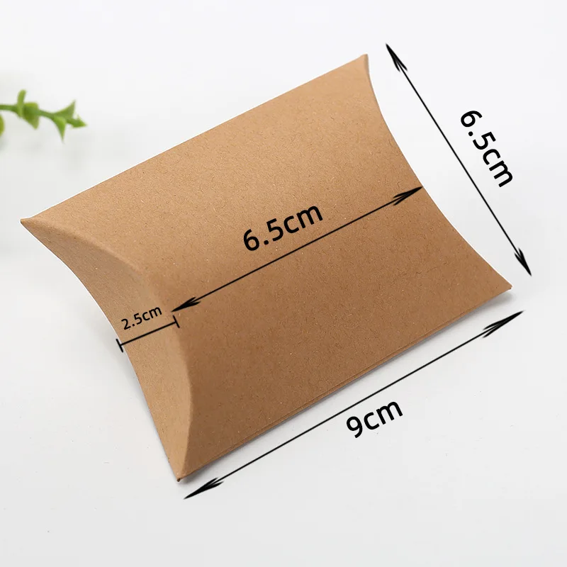 Customised Wedding Favor Pillow Gift Box Packaging Eco Friendly Kraft Paper Chocolate Perfume Lipsticks Small Pillow Box